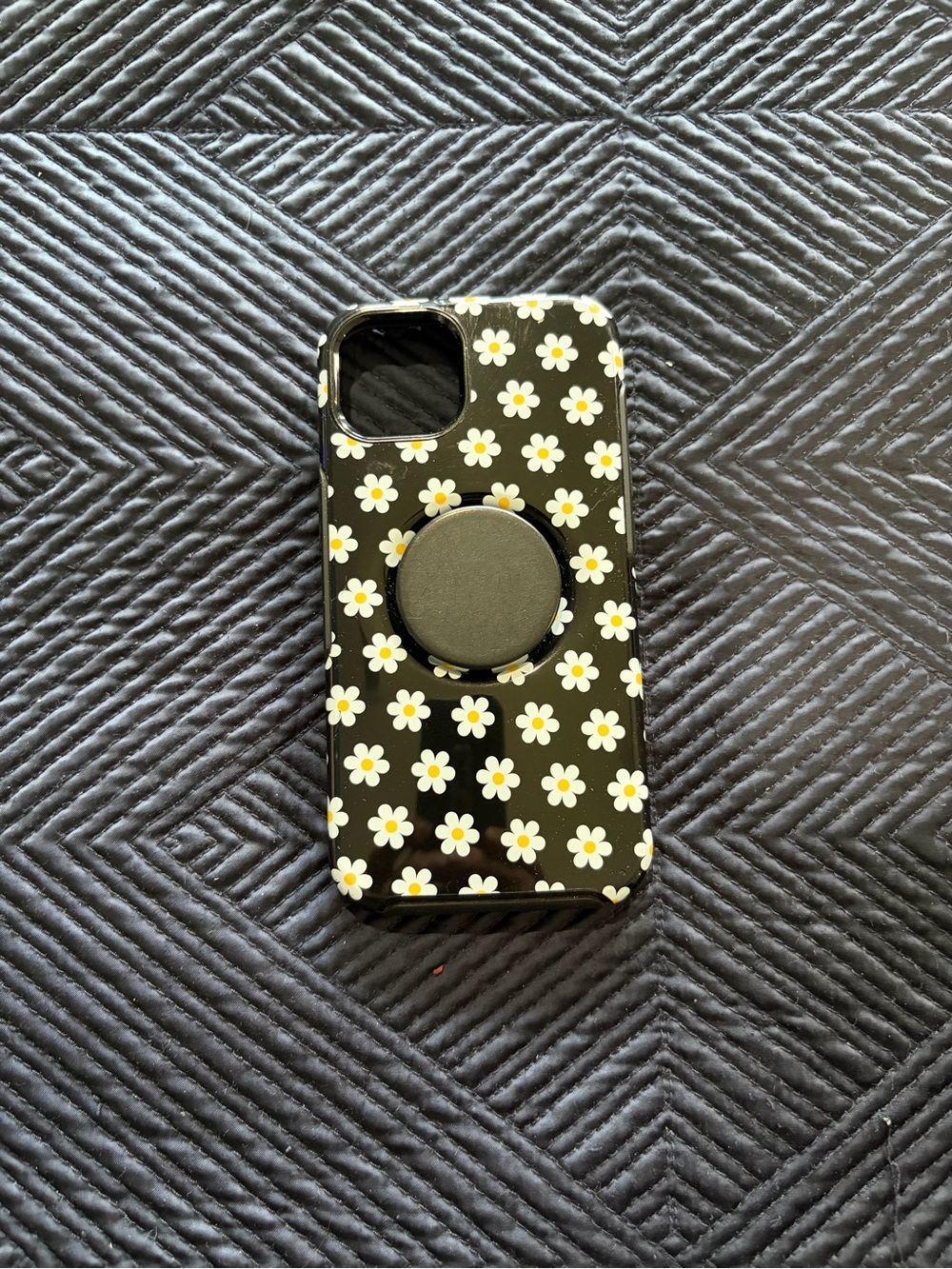 OtterBox Black Daisy Case with Black Pop Grip-Phone 13